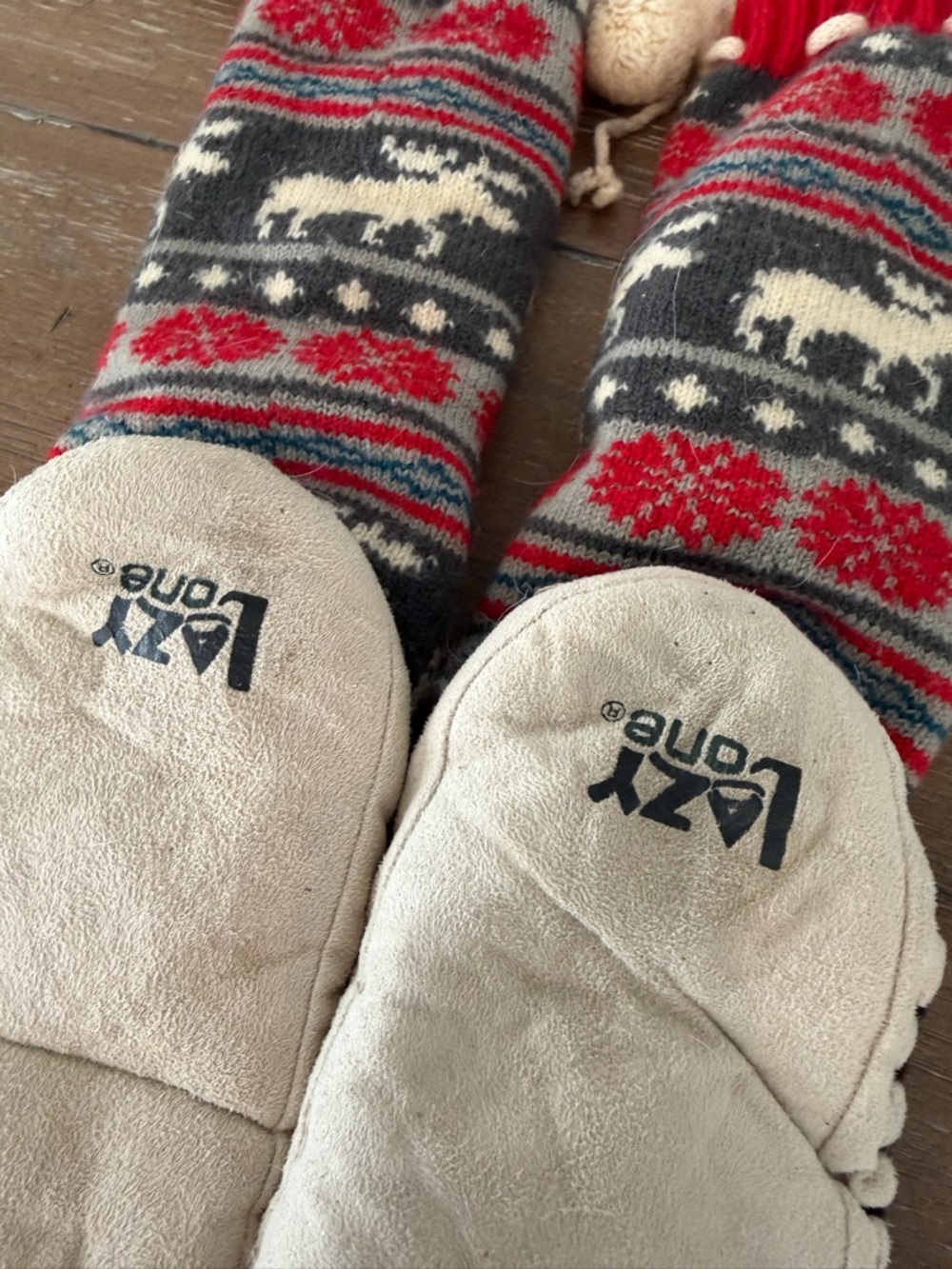 Lazy One Reindeer Pattern Slipper Socks